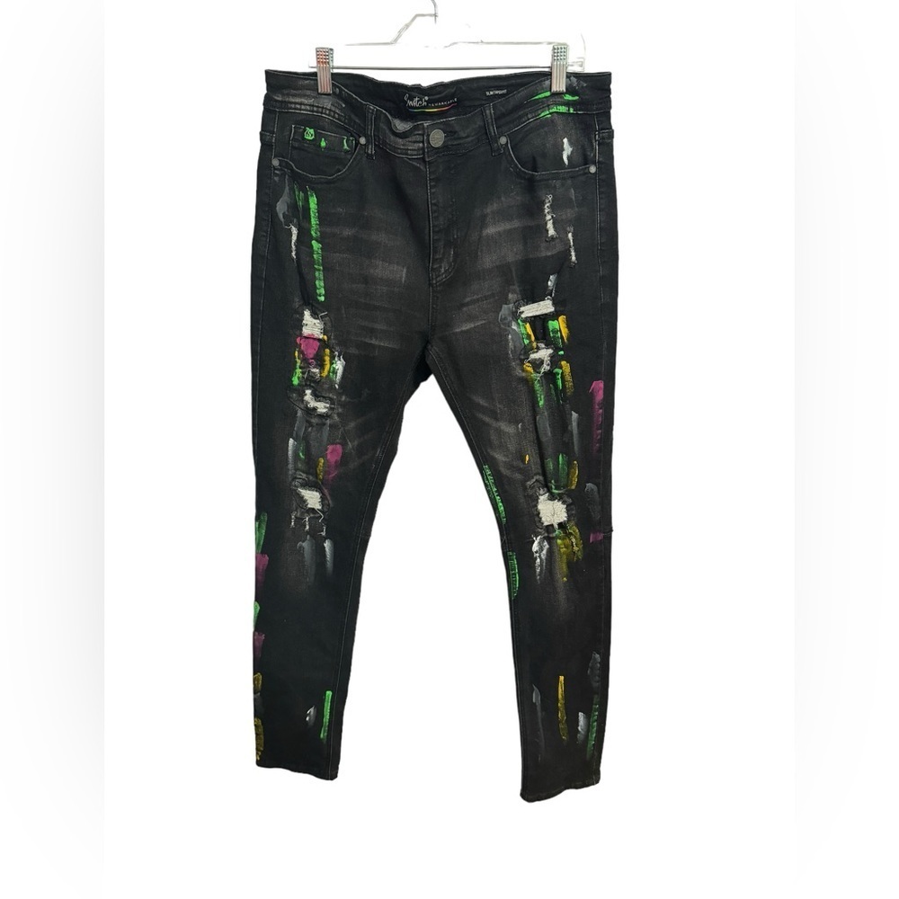 Switch Remarkable Paint Splatter Distressed Slim Jean Size Men 34x34